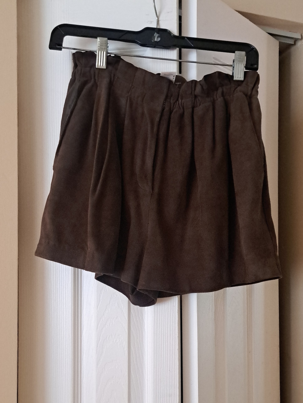 Rezrekshn Ester Chen Gorgeous Deep Brown Suede Paperbag Style  Shorts LNWOT SzS